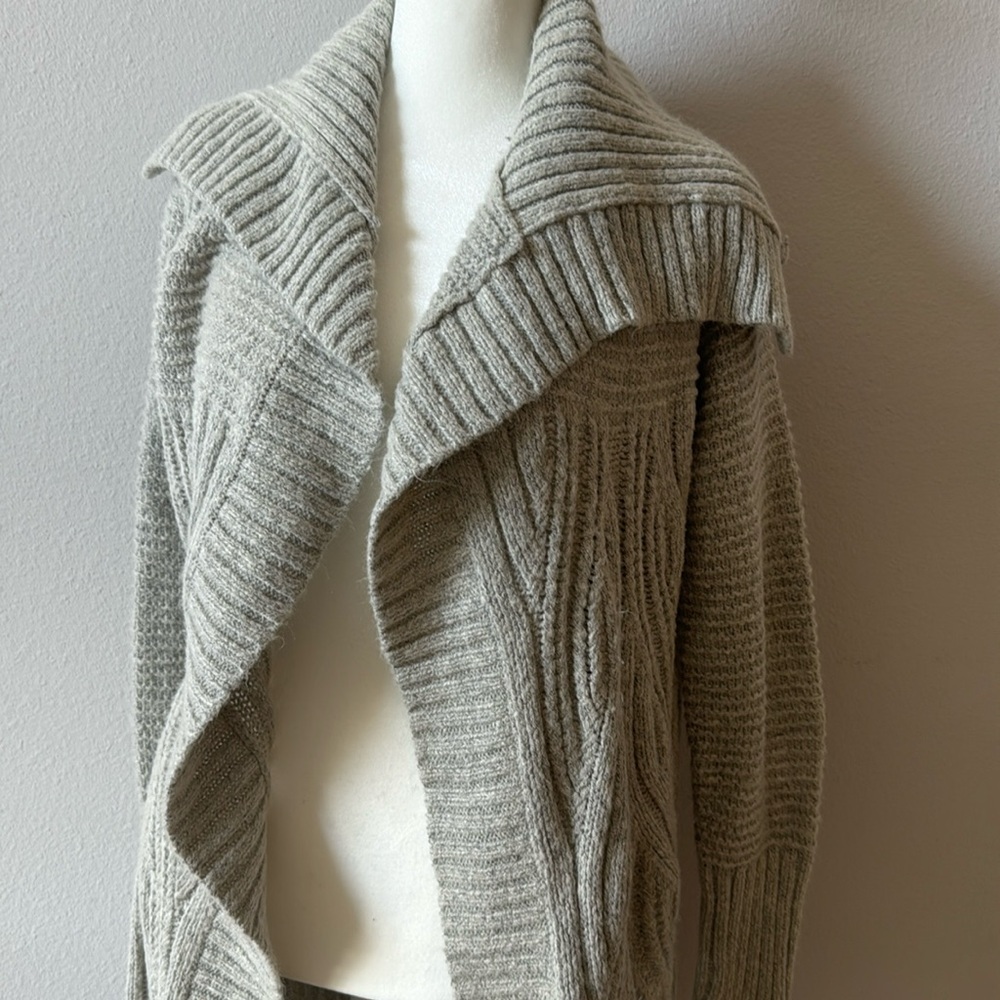 A New Day Women’s Slouchy Collared Grey Open Front Cardigan Size Medium